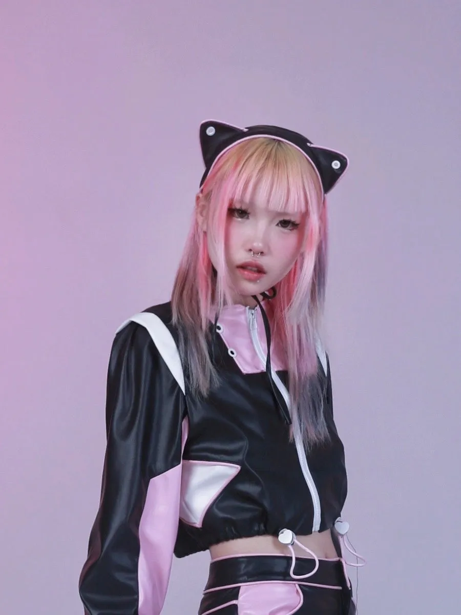 [Evil tooth]Mechanical Cat Ears Leather Headband