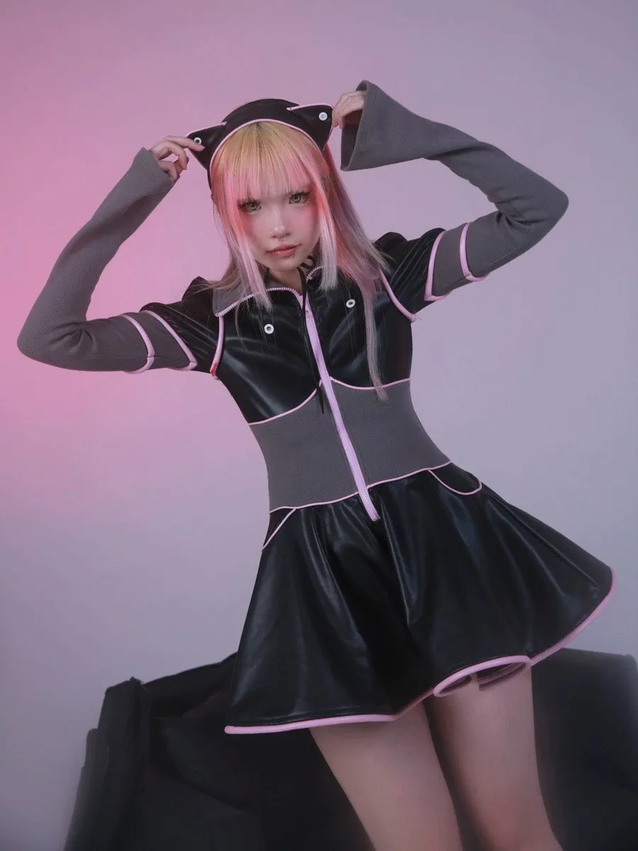 [Evil tooth]Mechanical Cat Ears Leather Headband