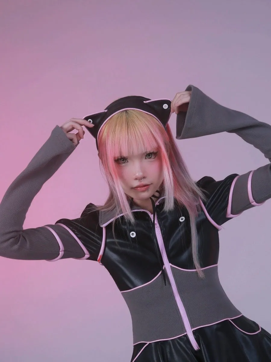 [Evil tooth]Mechanical Cat Ears Leather Headband
