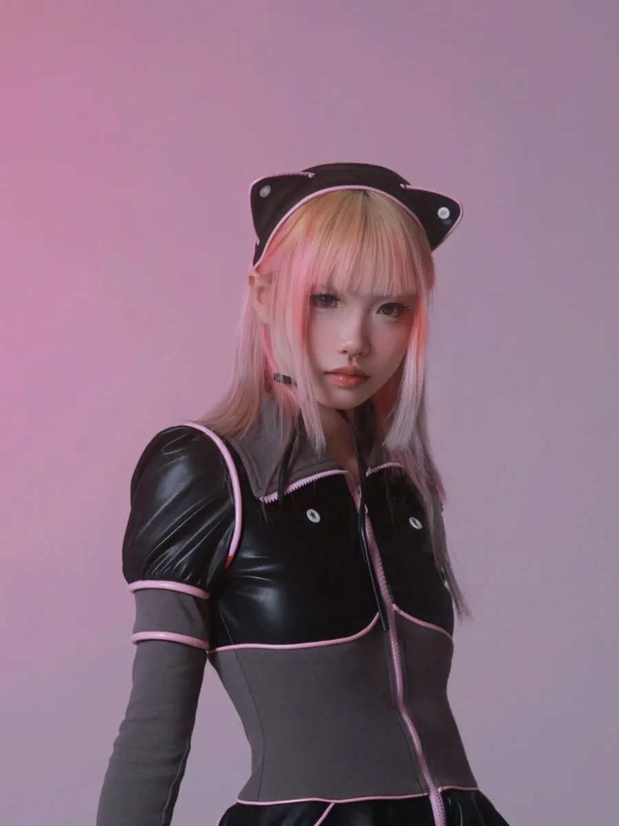 [Evil tooth]Mechanical Cat Ears Leather Headband