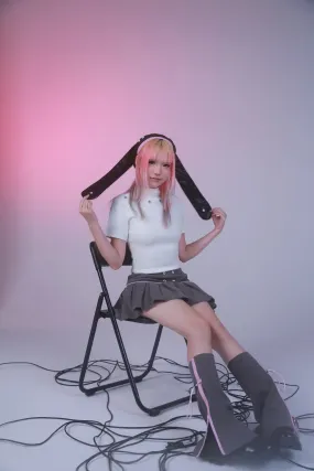 [Evil tooth]Mechanical Punk High-Neck Top