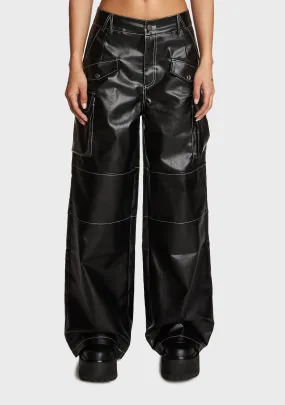 Faye Faux Leather Cargo Pants