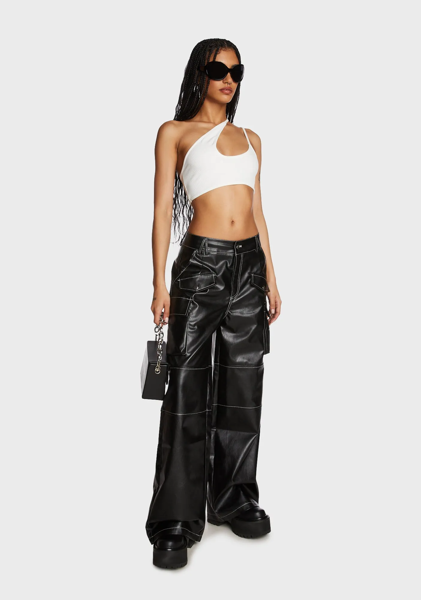 Faye Faux Leather Cargo Pants