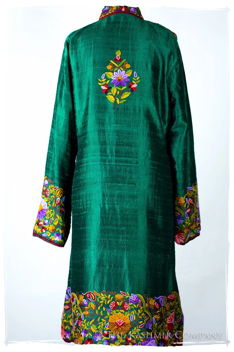 Française Mirabelle Paradis du'vert Renoir Silk Coat