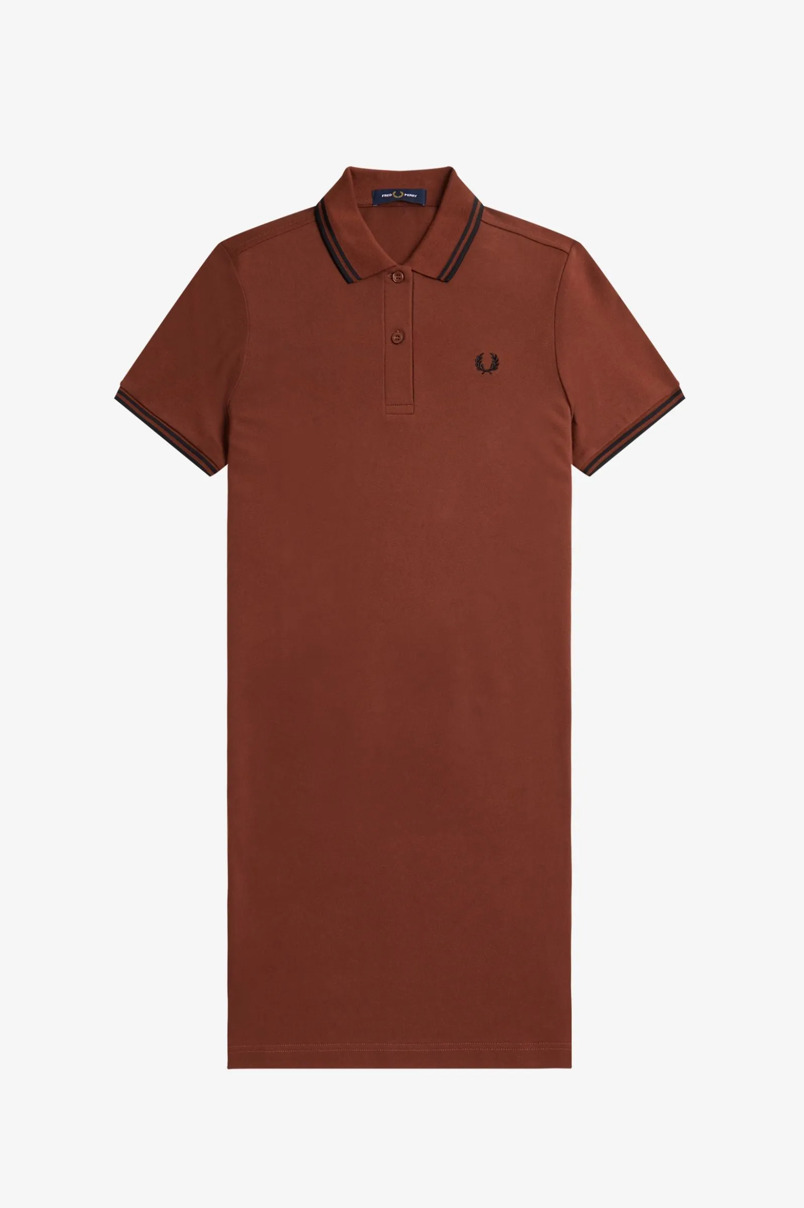 Fred Perry Twin Tipped Polo Dress Whiskey Brown/Black