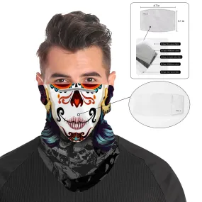 Gothic Club of Hearts Snood Face Mask Balaclava Scarf Cover | 2x - 50x Disposable Five Layer Filter Pads Available
