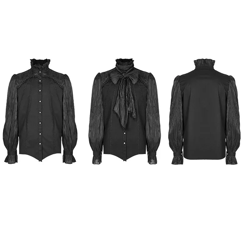 Gothic Courtly Style Bowknot Tie Men Blouse
