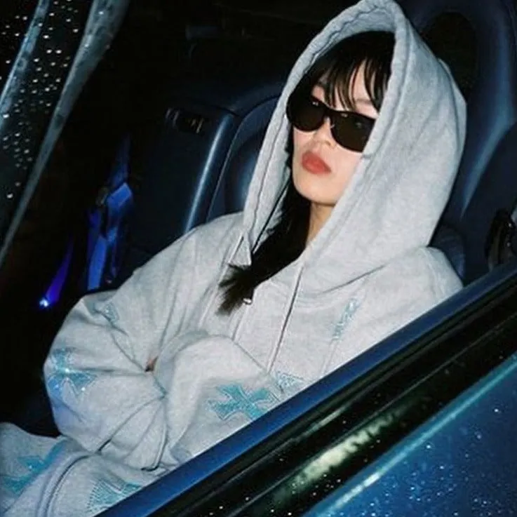 Grunge Y2k Cross Hoodie Set