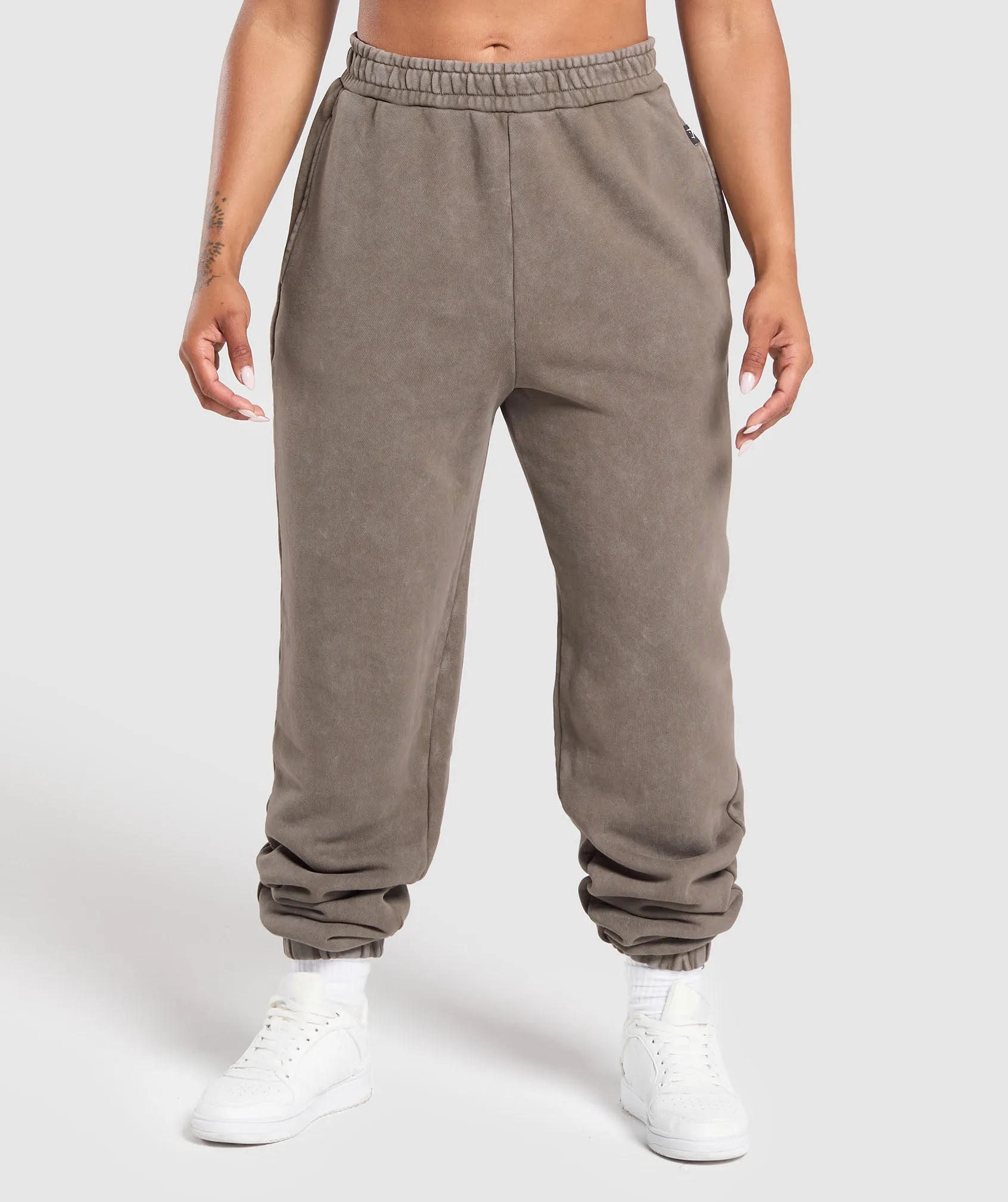 Gymshark Grunge Oversized Joggers - Camo Brown