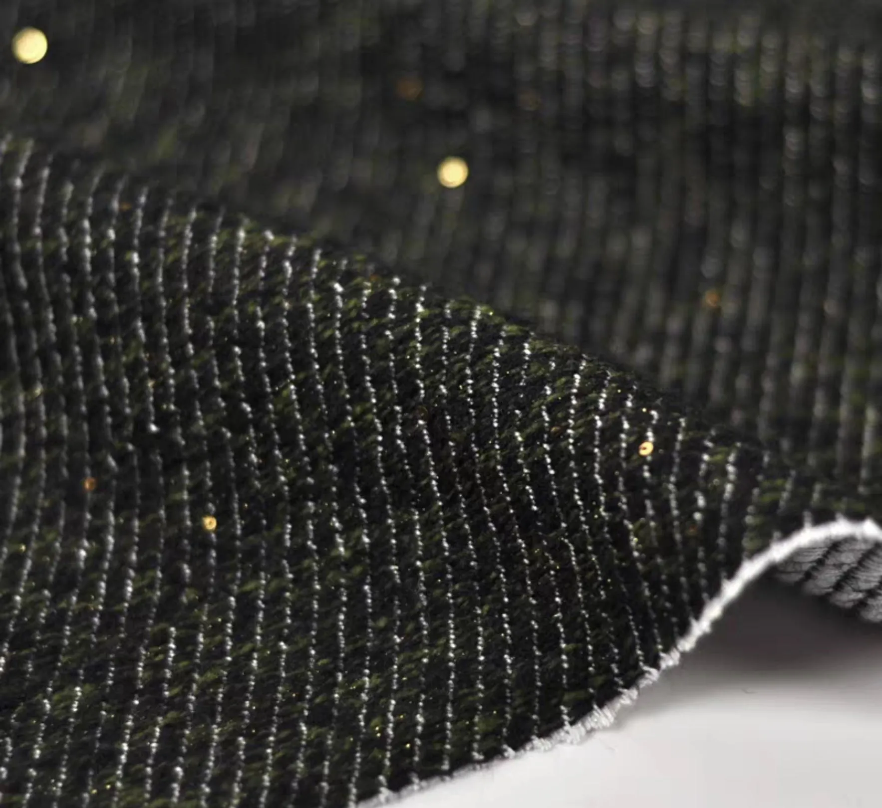 High-end woolen small fragrant woven wool coat fabric Gold silk Icelandic tweed suit clothing fabric