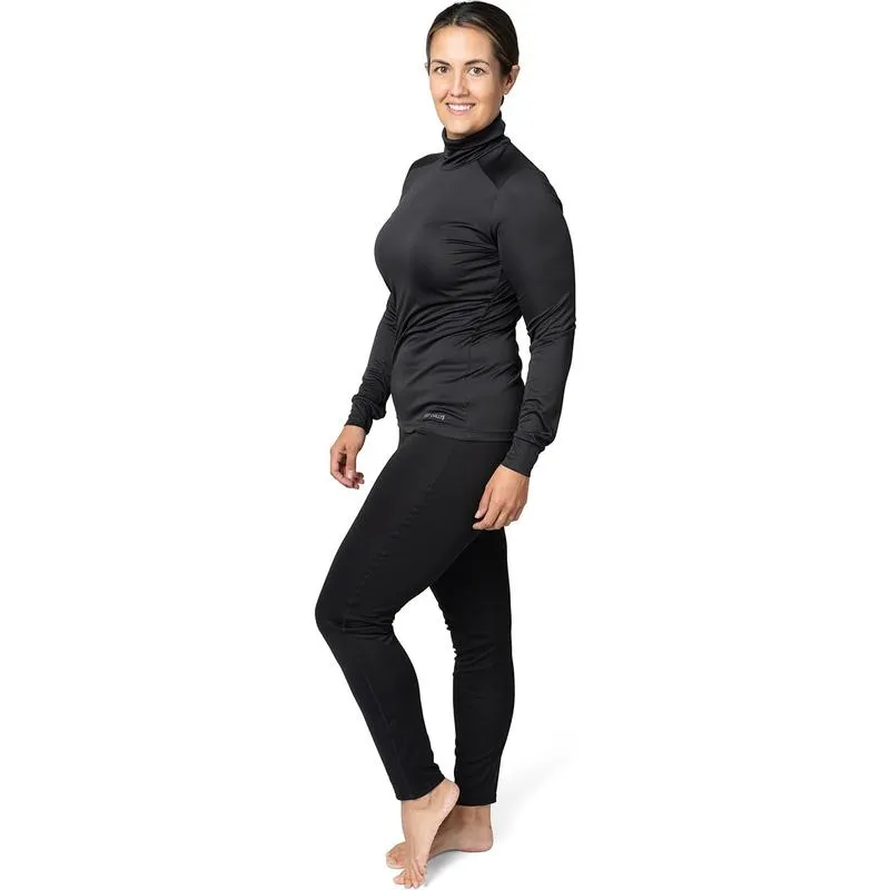 Hot Chillys Wopeach Skins Solid T-Neck Womens Black X-Large