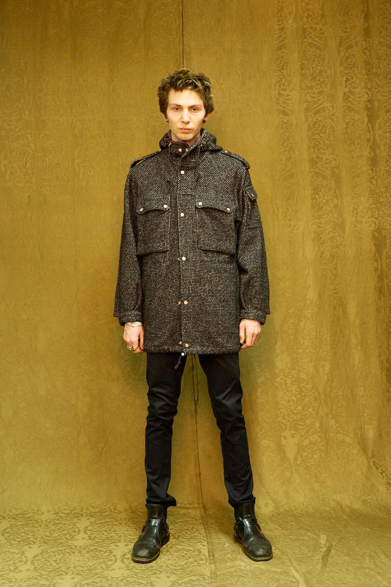 IMMORTAL Peter Parka - Tweed Charcoal and Black
