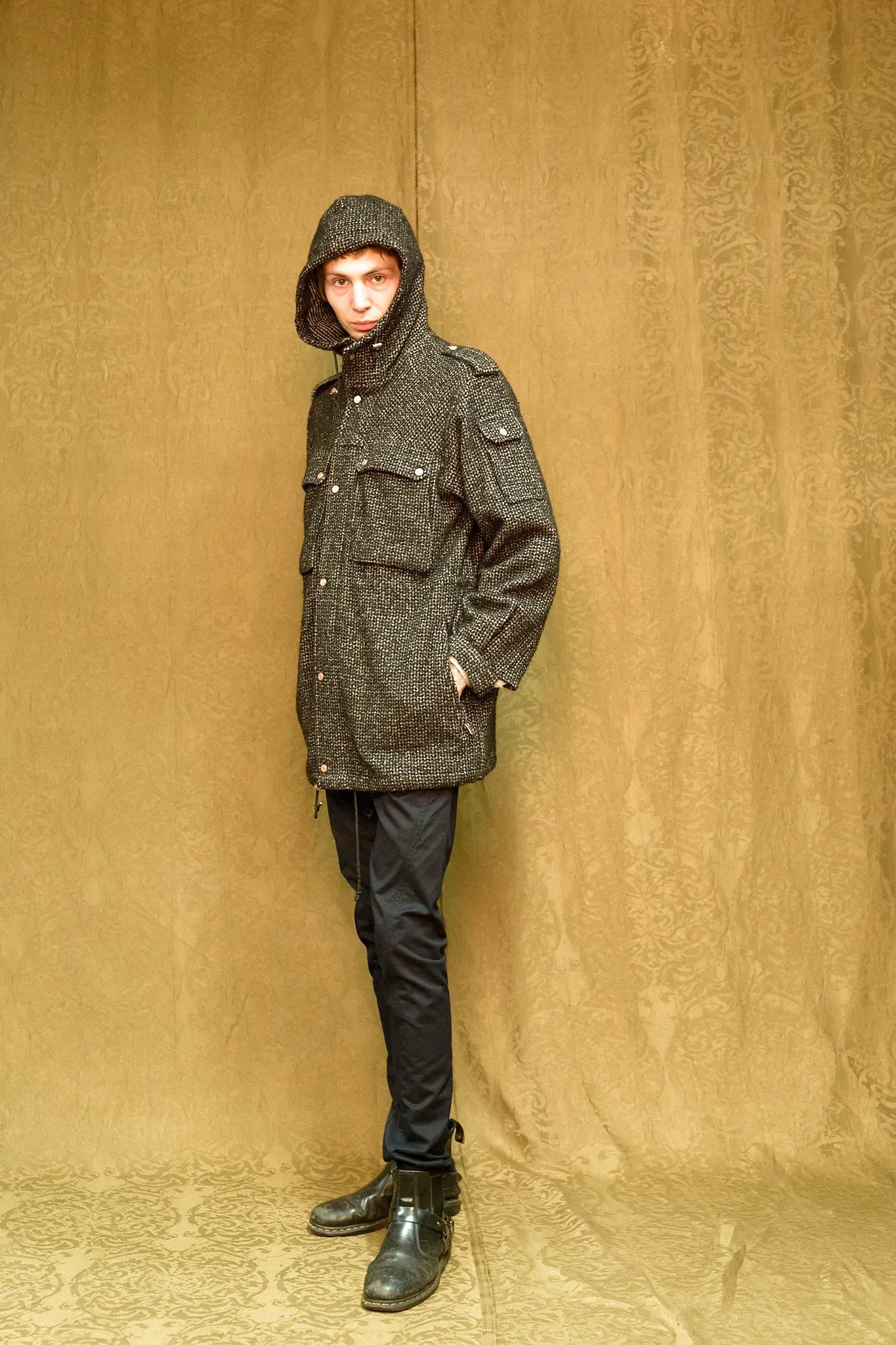 IMMORTAL Peter Parka - Tweed Charcoal and Black