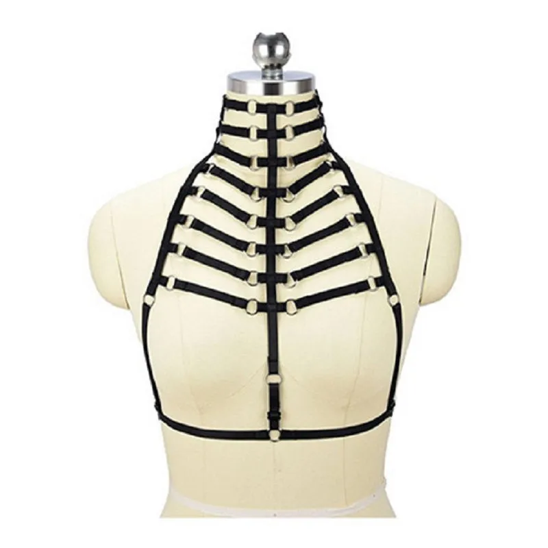 'Jenna' Black Gothic Multi Layered Harness
