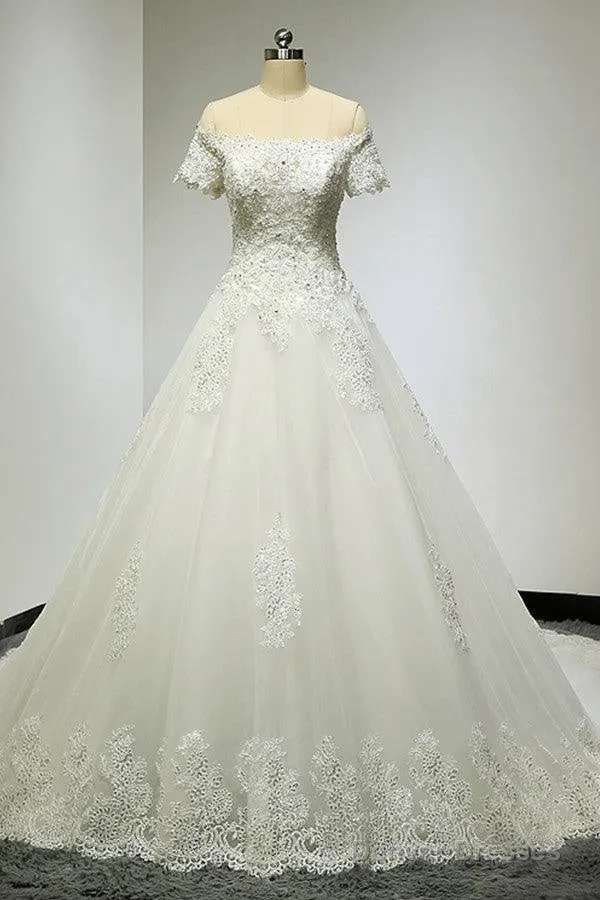 Large Tail Diamond Wedding Short Sleeved Lace High-End Wedding Band