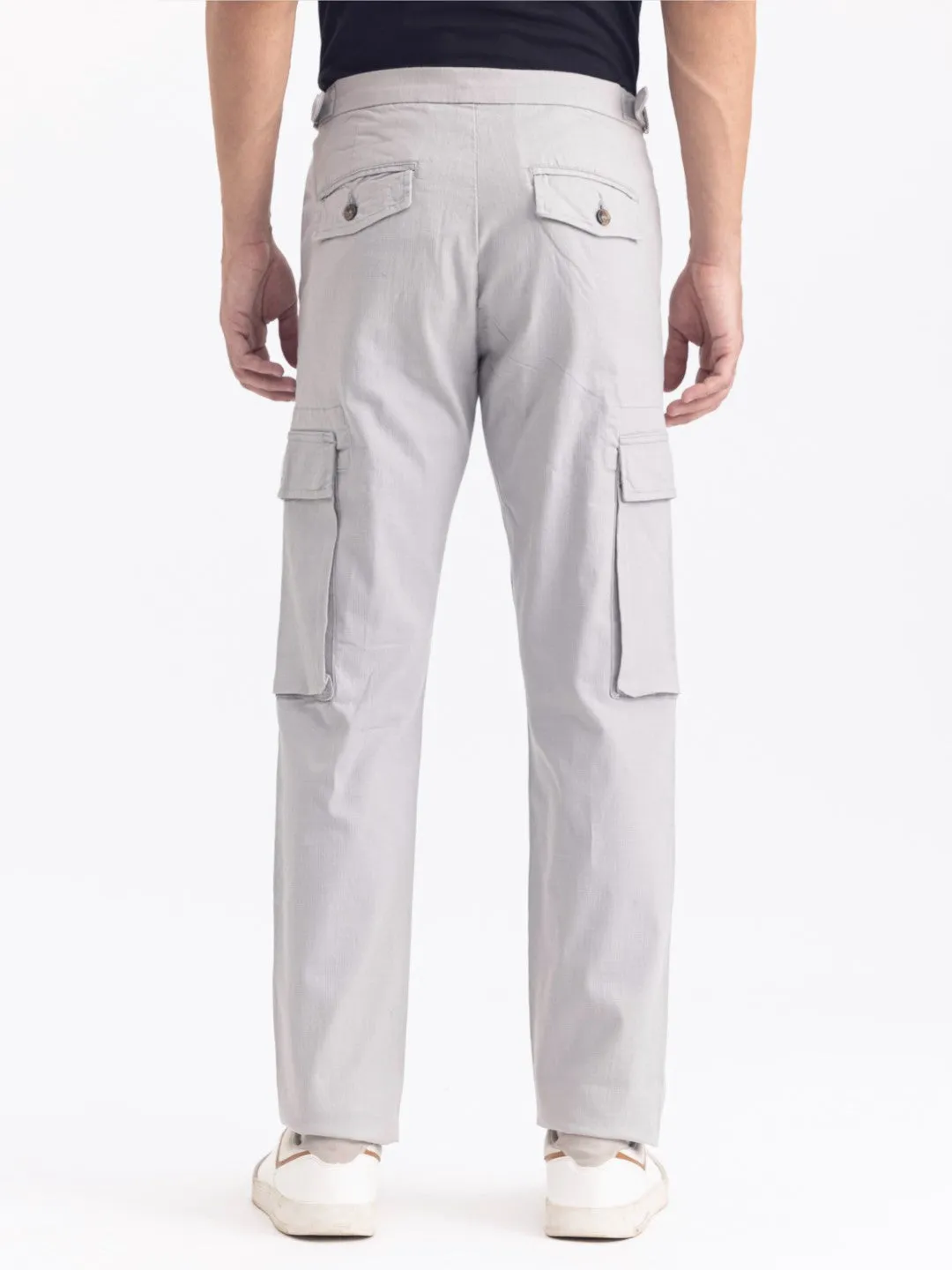 Light Grey Cotton Stretch Cargo Pant