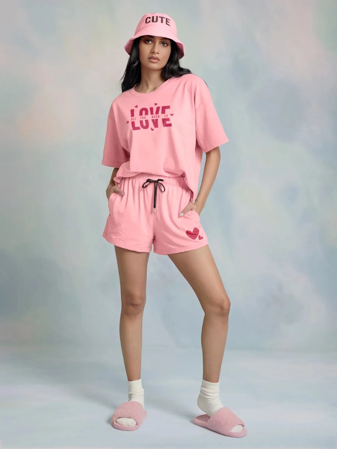 Love Special Cotton T shirt & Shorts Combo set