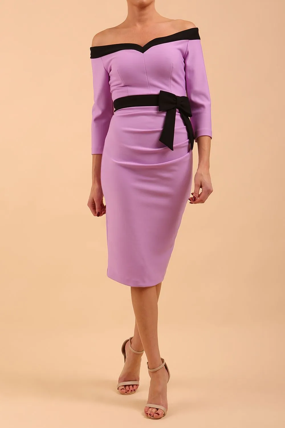 Luma Off Shoulder Bow detail Pencil Dress