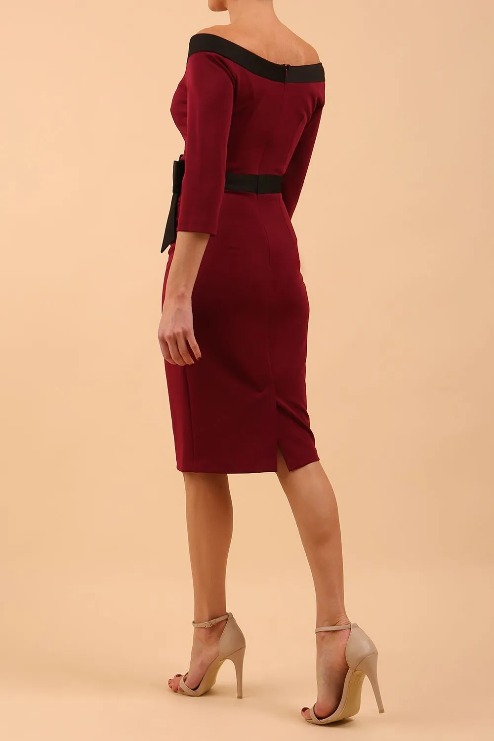 Luma Off Shoulder Bow detail Pencil Dress