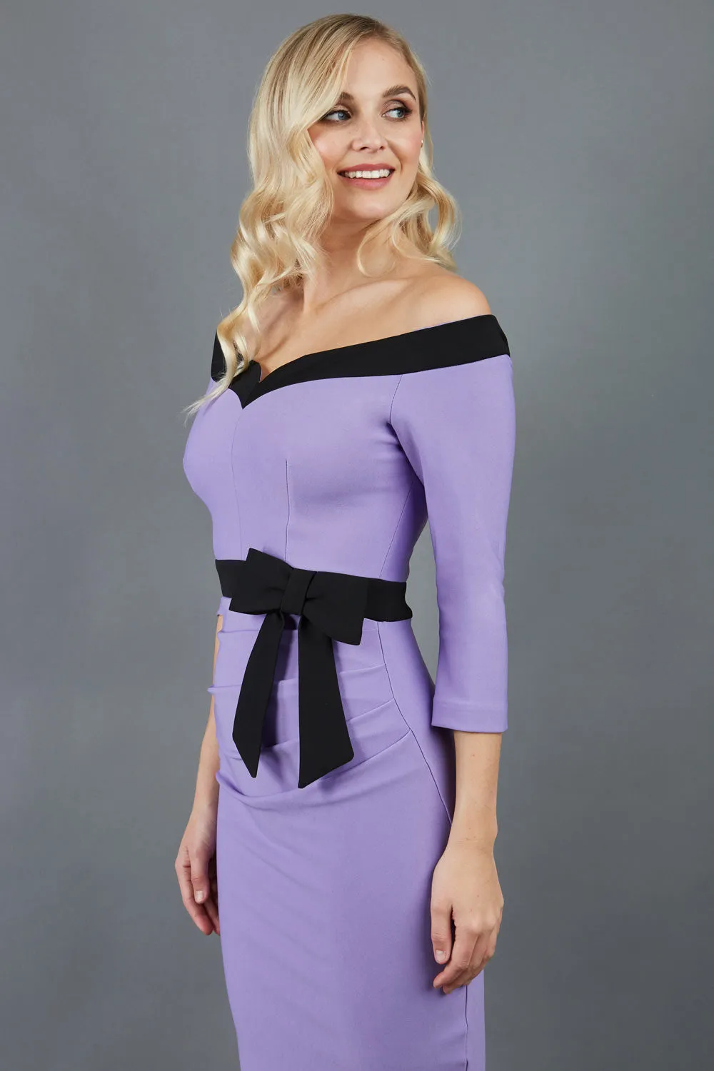 Luma Off Shoulder Bow detail Pencil Dress