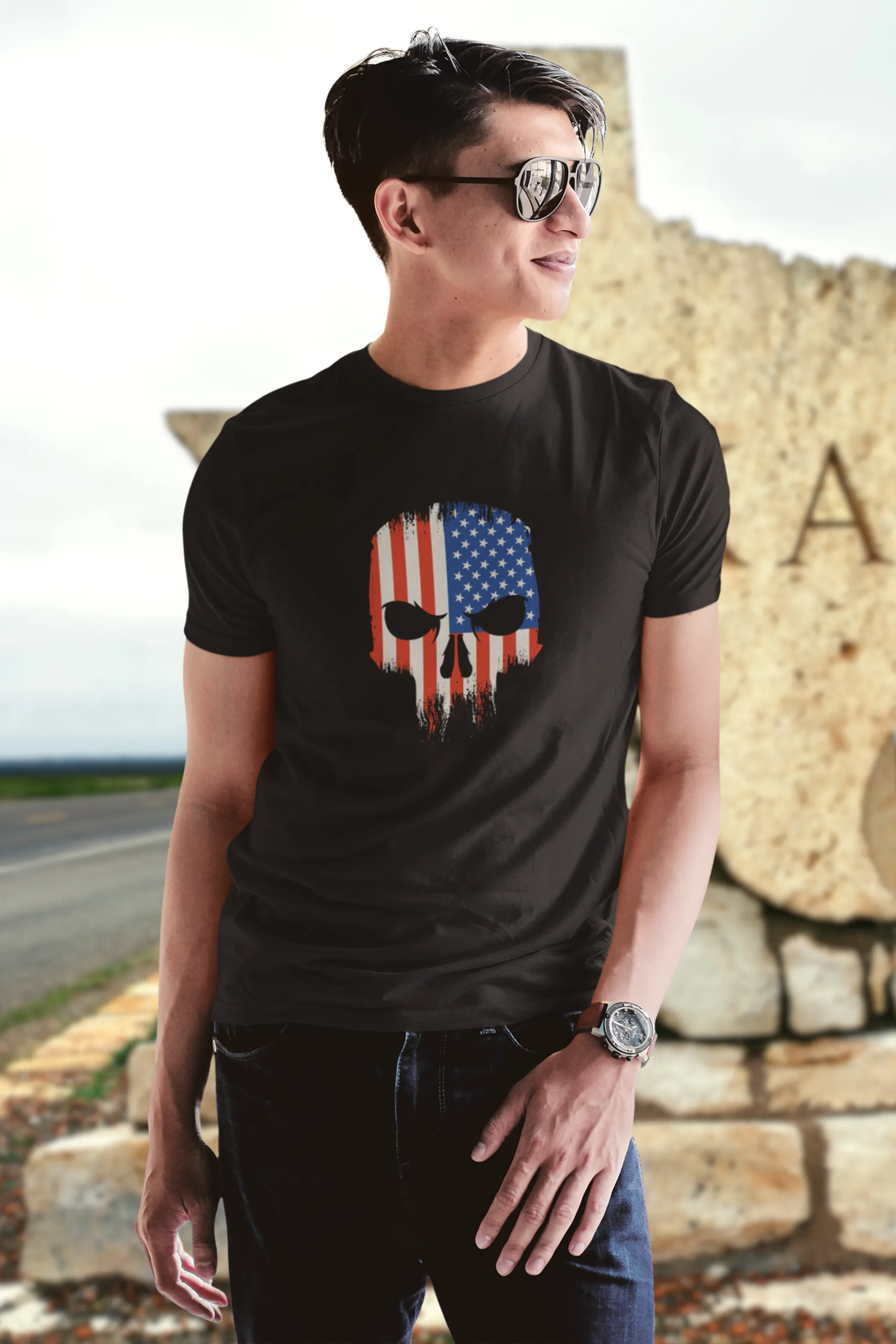 Men'S Skull Printed T-shirt for men