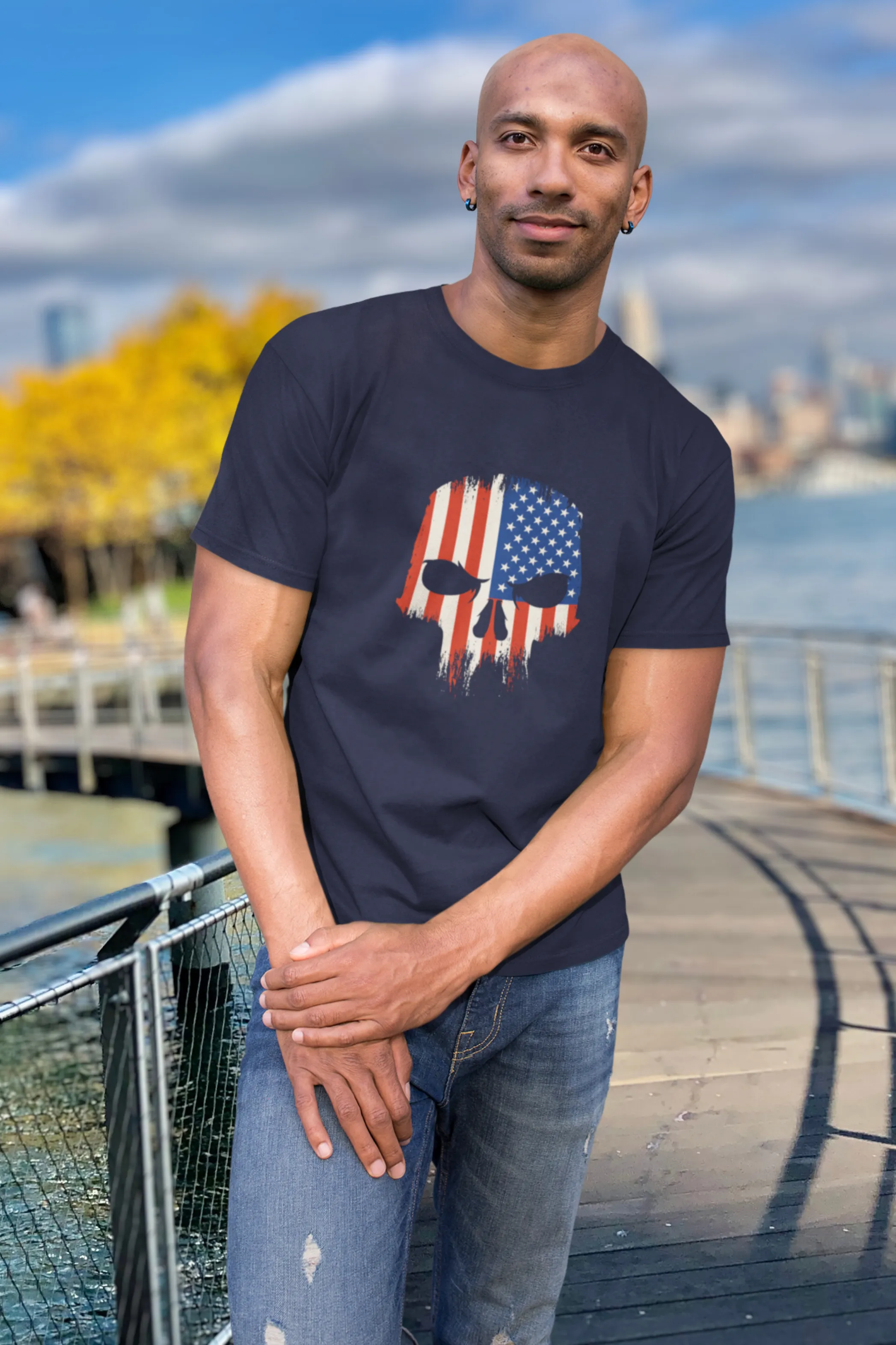 Men'S Skull Printed T-shirt for men