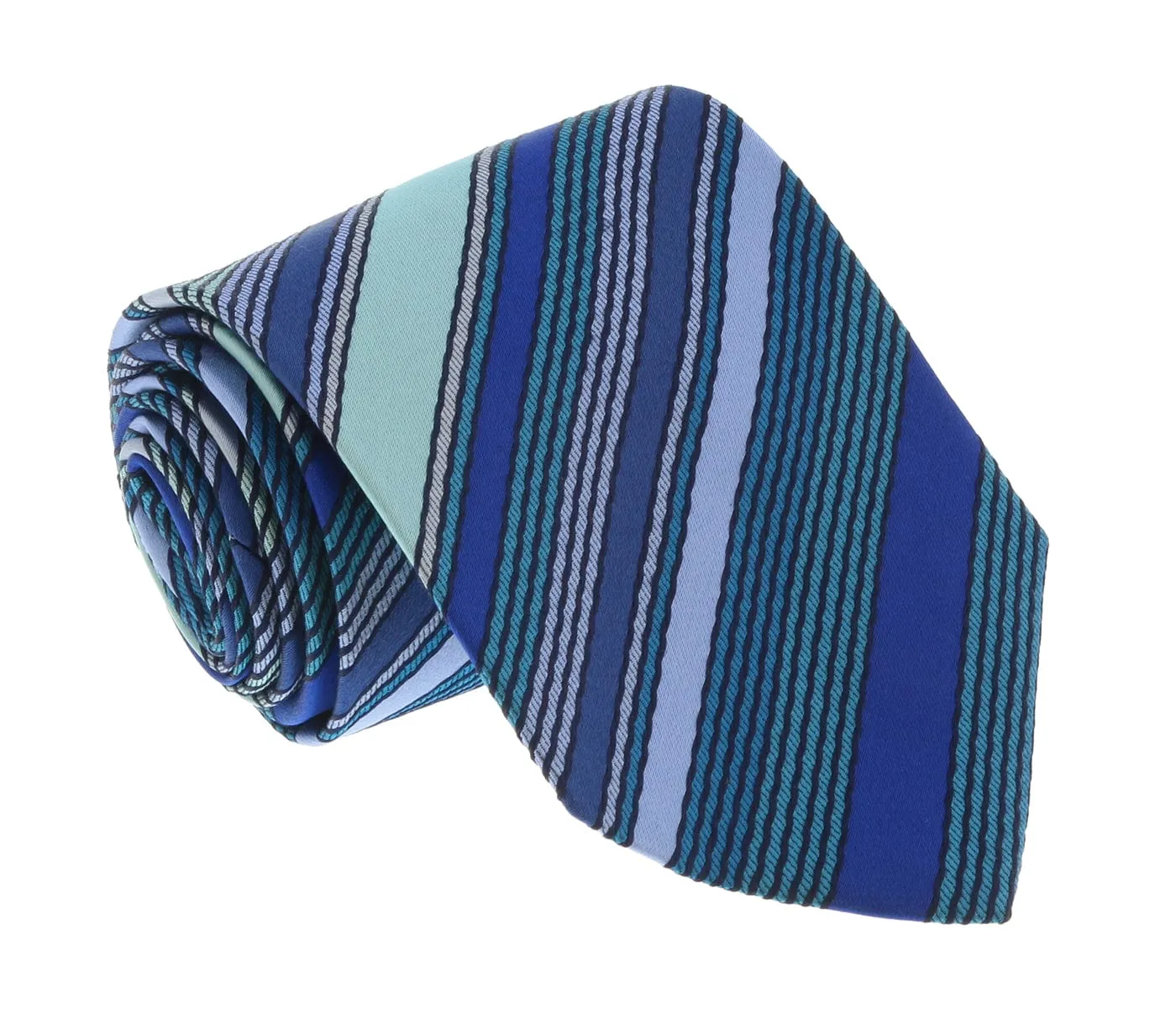 Missoni U8013 Blue/Green Pencil Stripe Pure Silk Tie