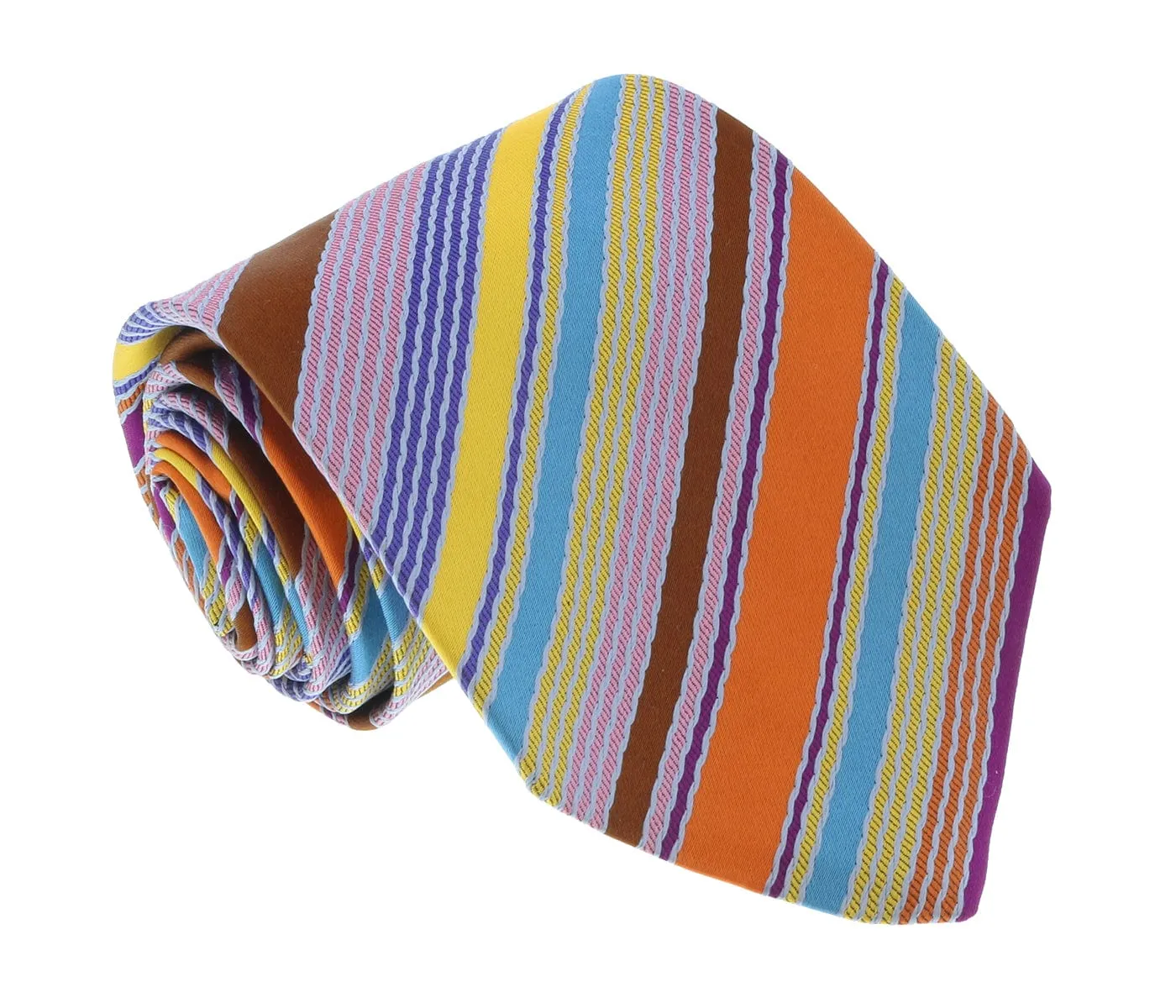 Missoni U8013 Orange/Gold Pencil Stripe Pure Silk Tie
