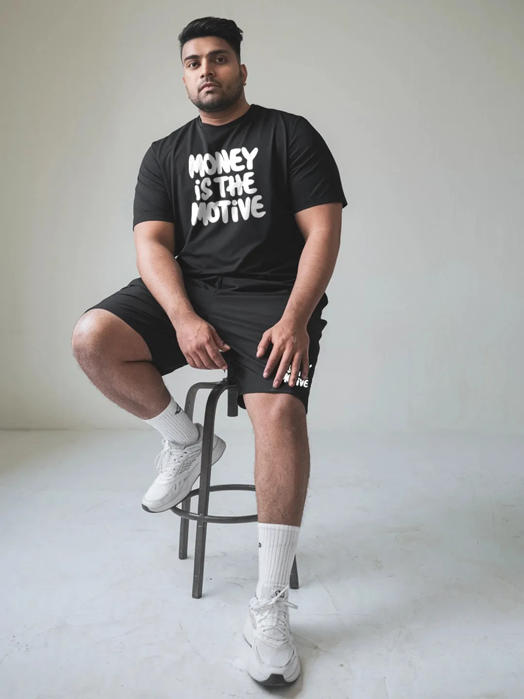 Money Is The Motive Cotton Mens T Shirt and Shorts Combo Set(Plus Size)