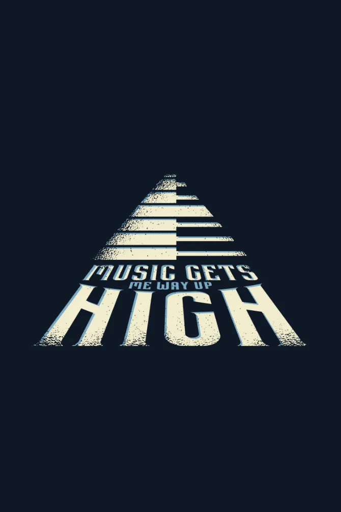 Music Gets Me Way Up High Printed T-shirt for men
