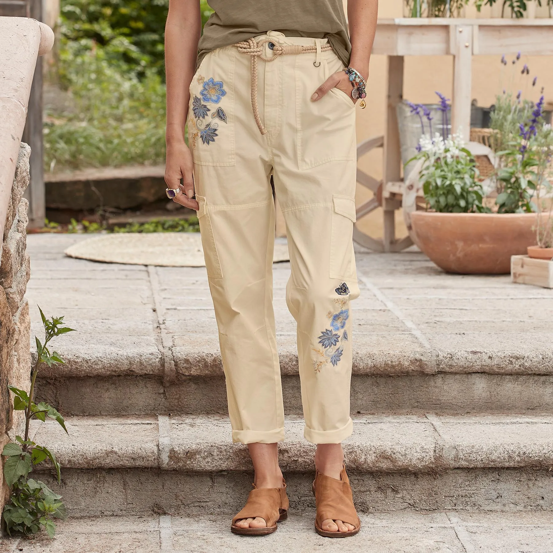 Natalia Embroidered Pants, Petite