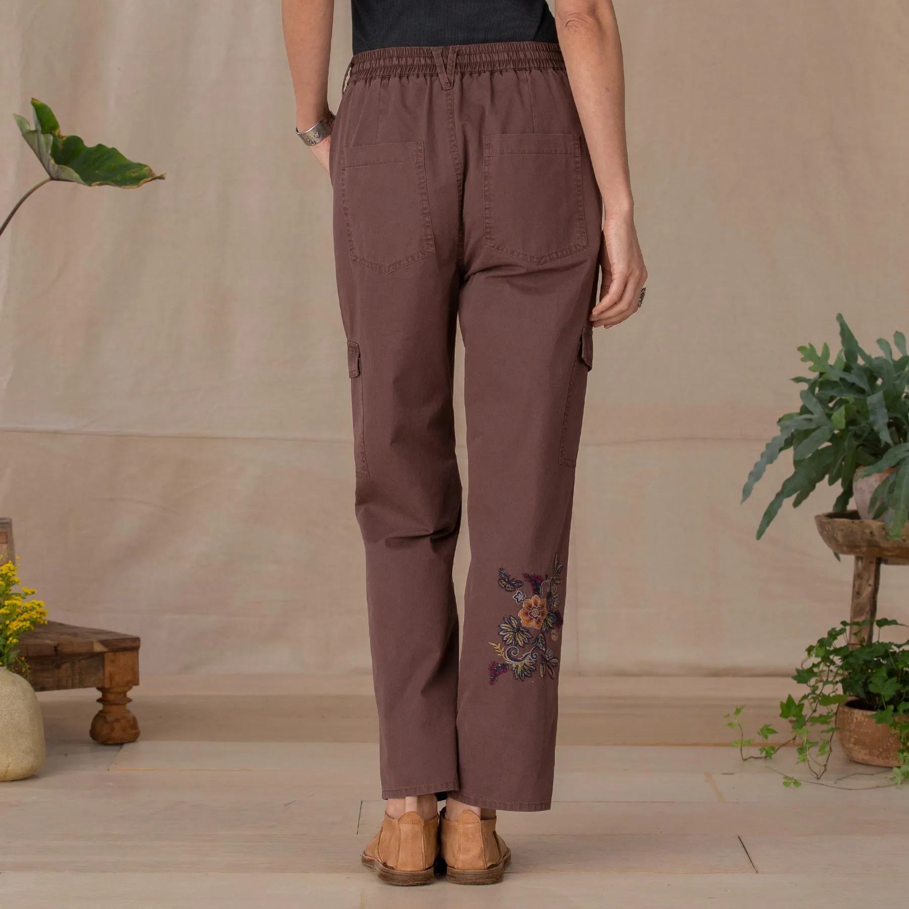 Natalia Embroidered Pants, Petite