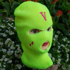 Neon Yellow Vlone Embroidery 3 Holes Ski Mask