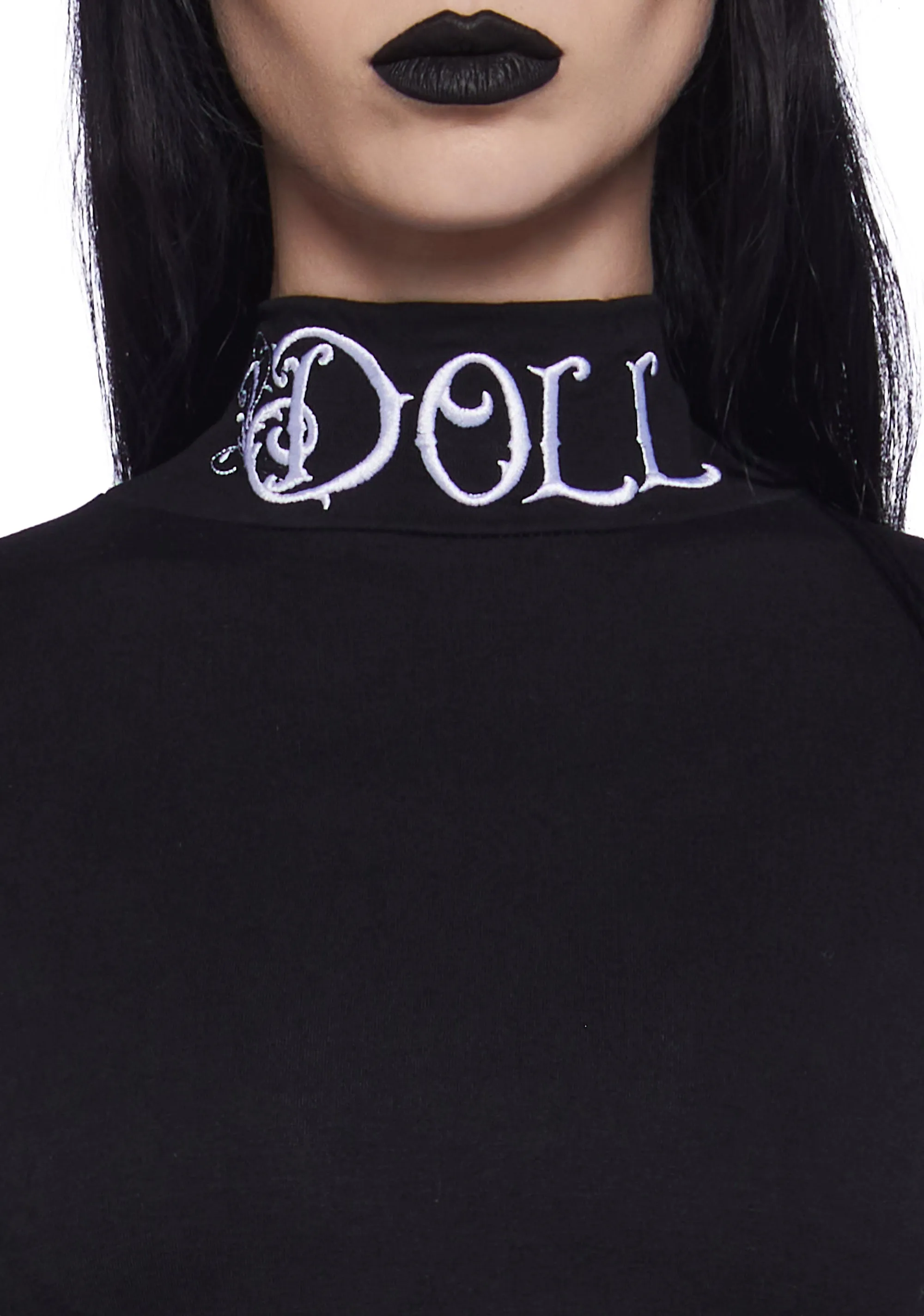 Not Your Doll Mock Neck Tee