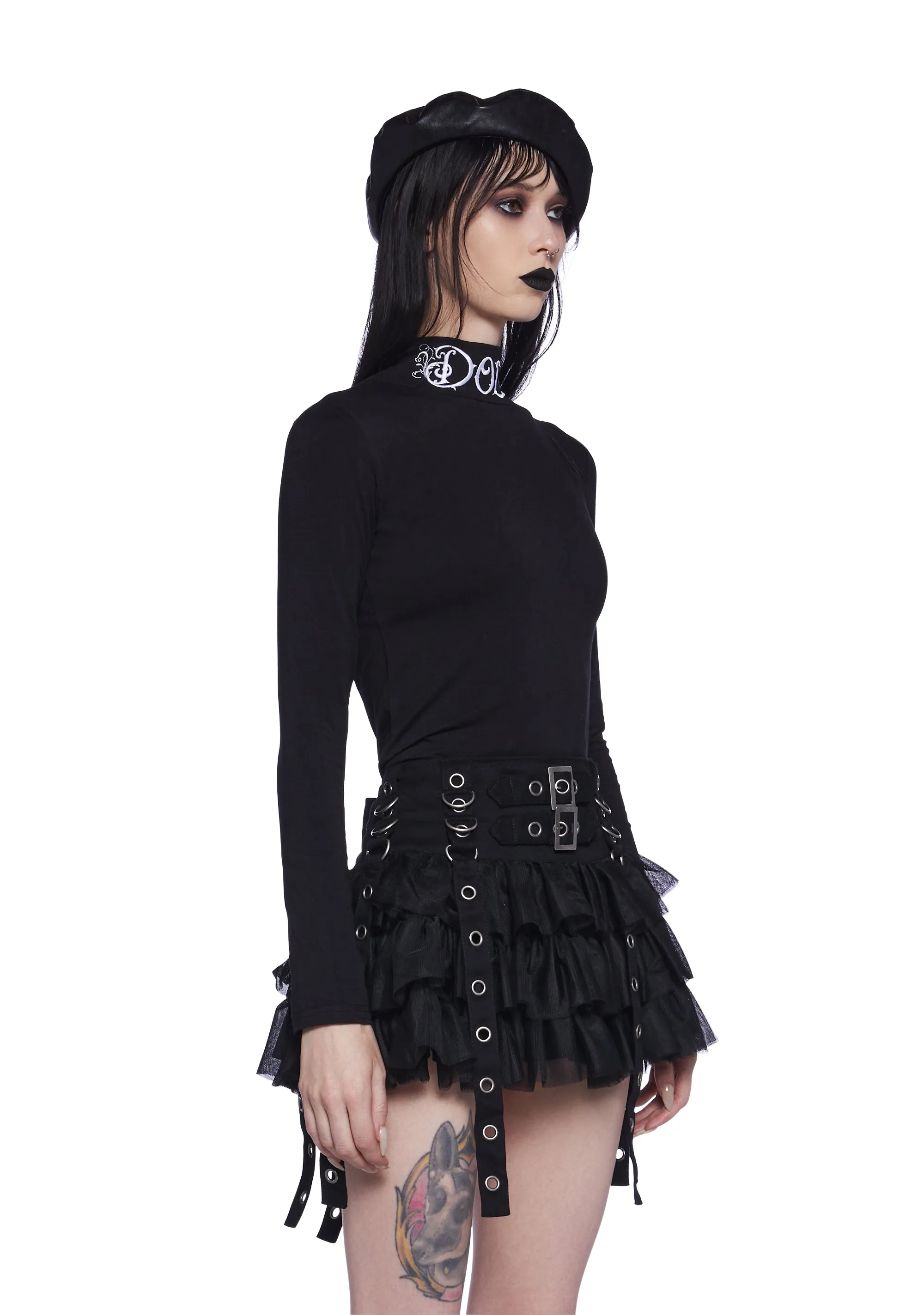 Not Your Doll Mock Neck Tee