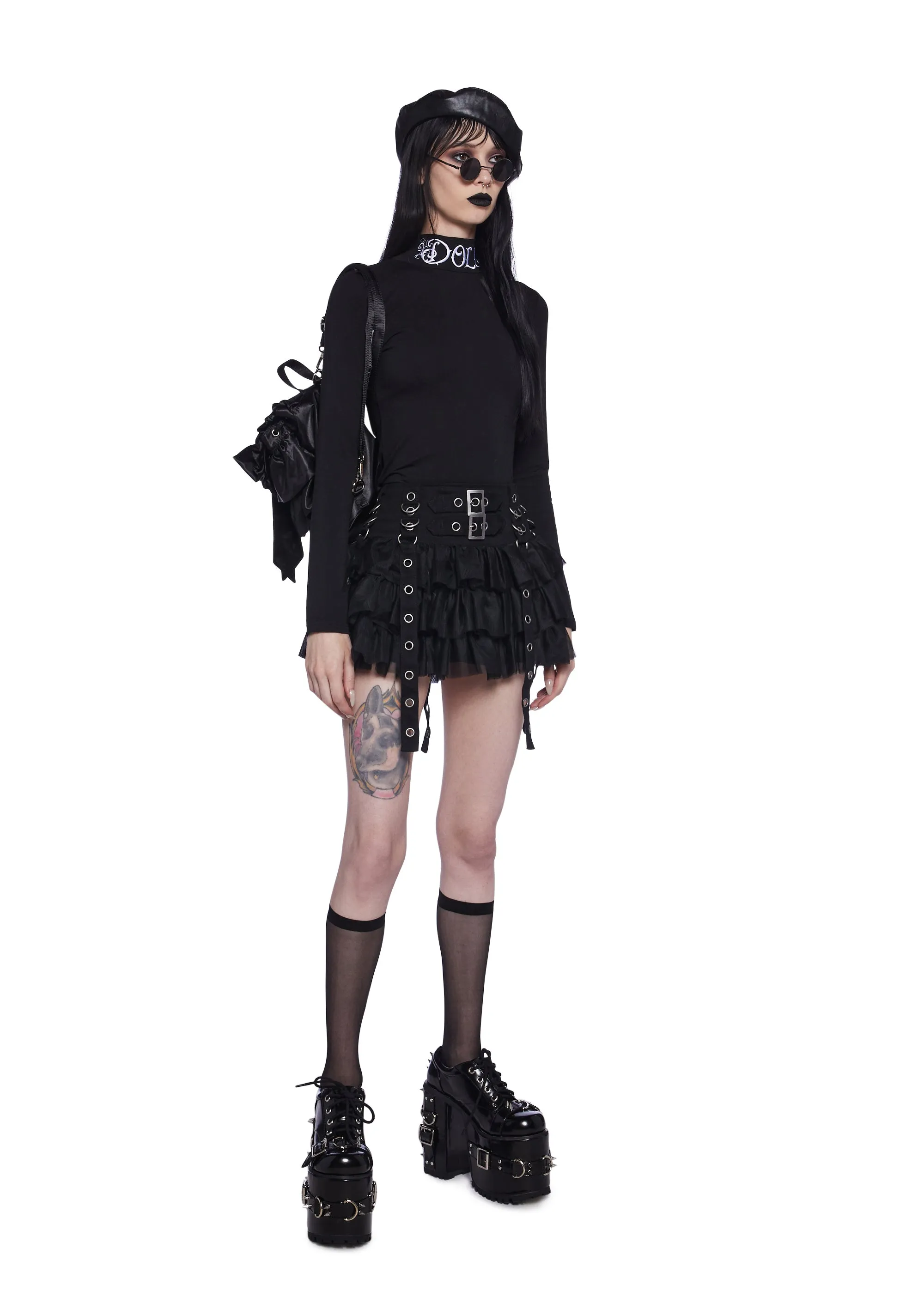 Not Your Doll Mock Neck Tee