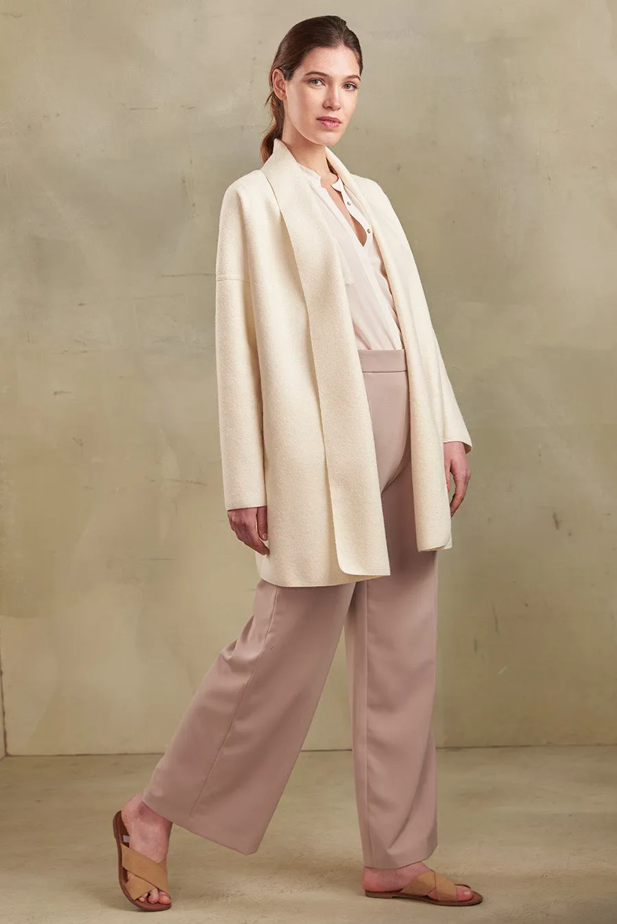 Panama Coat Alpaca & Wool Color Ecru