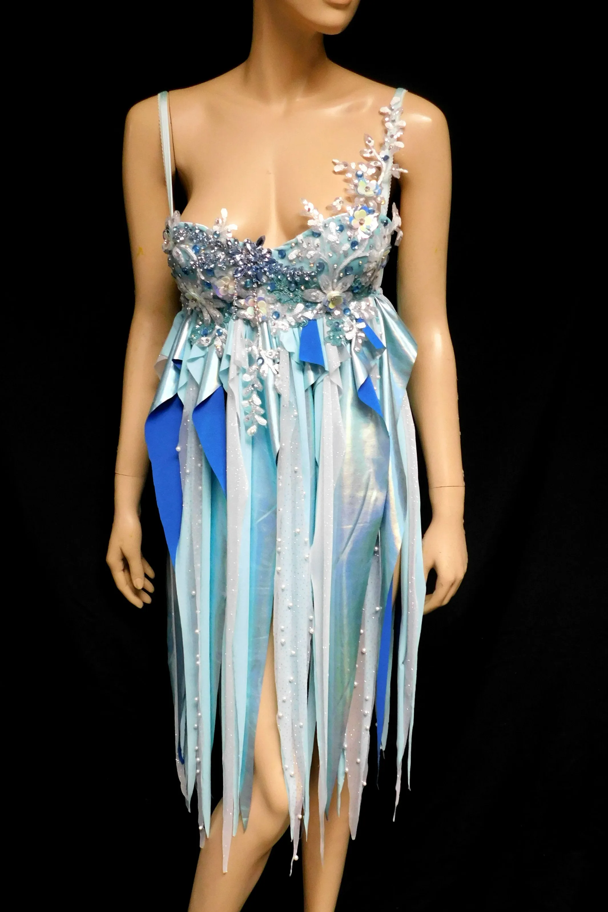 Pastel Iridescent Water Fairy Babydoll Dress Bra Costume