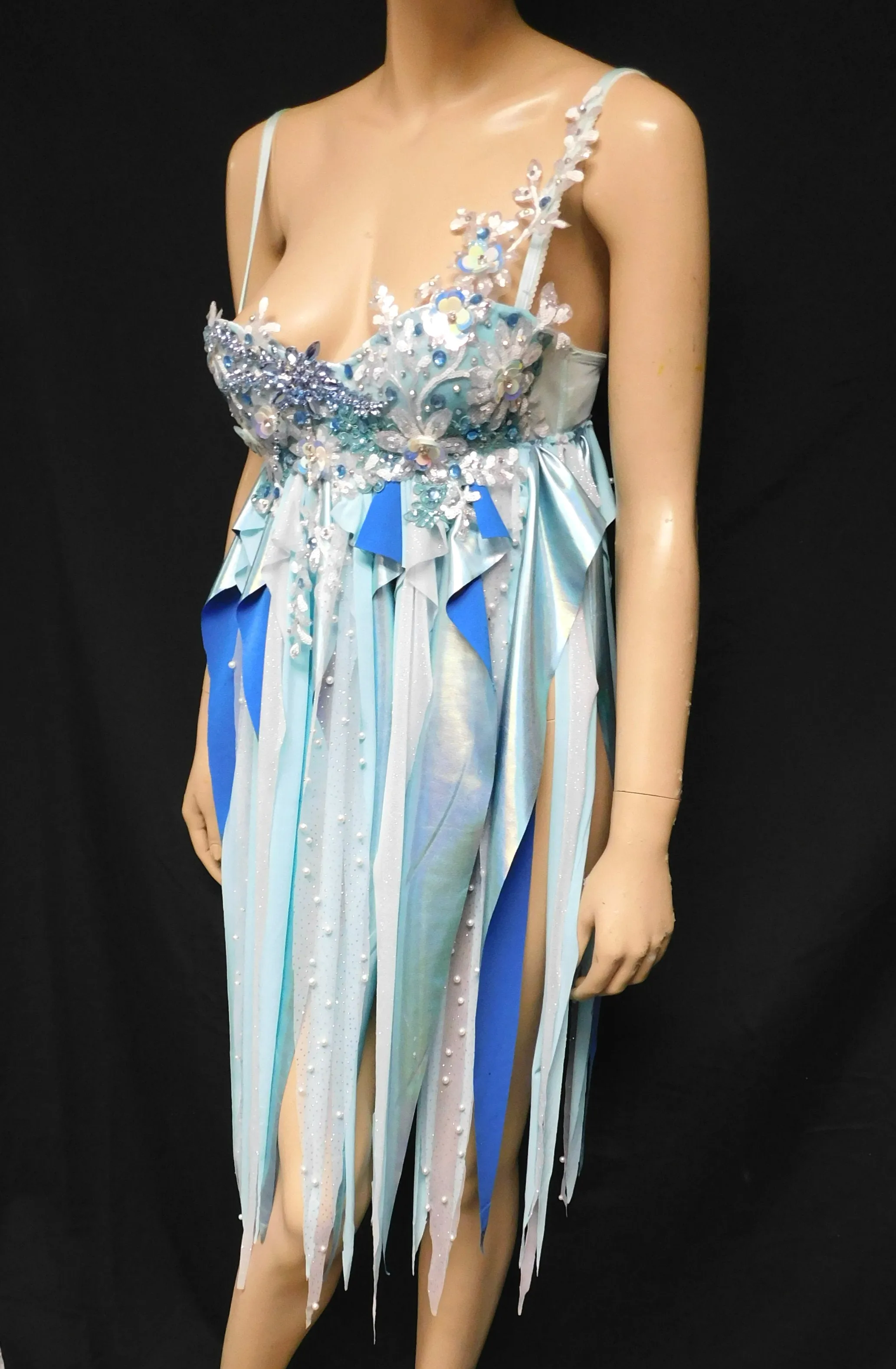 Pastel Iridescent Water Fairy Babydoll Dress Bra Costume