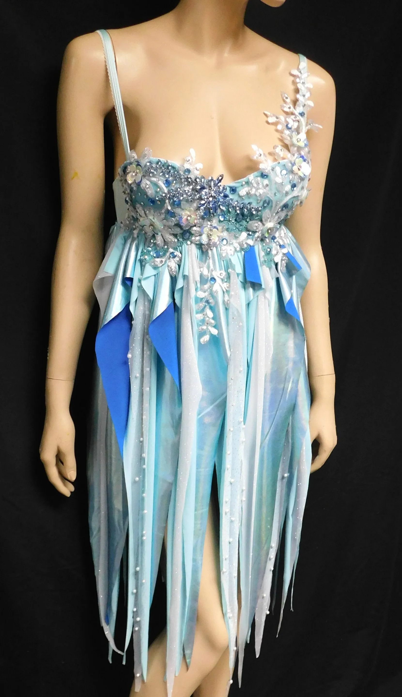 Pastel Iridescent Water Fairy Babydoll Dress Bra Costume