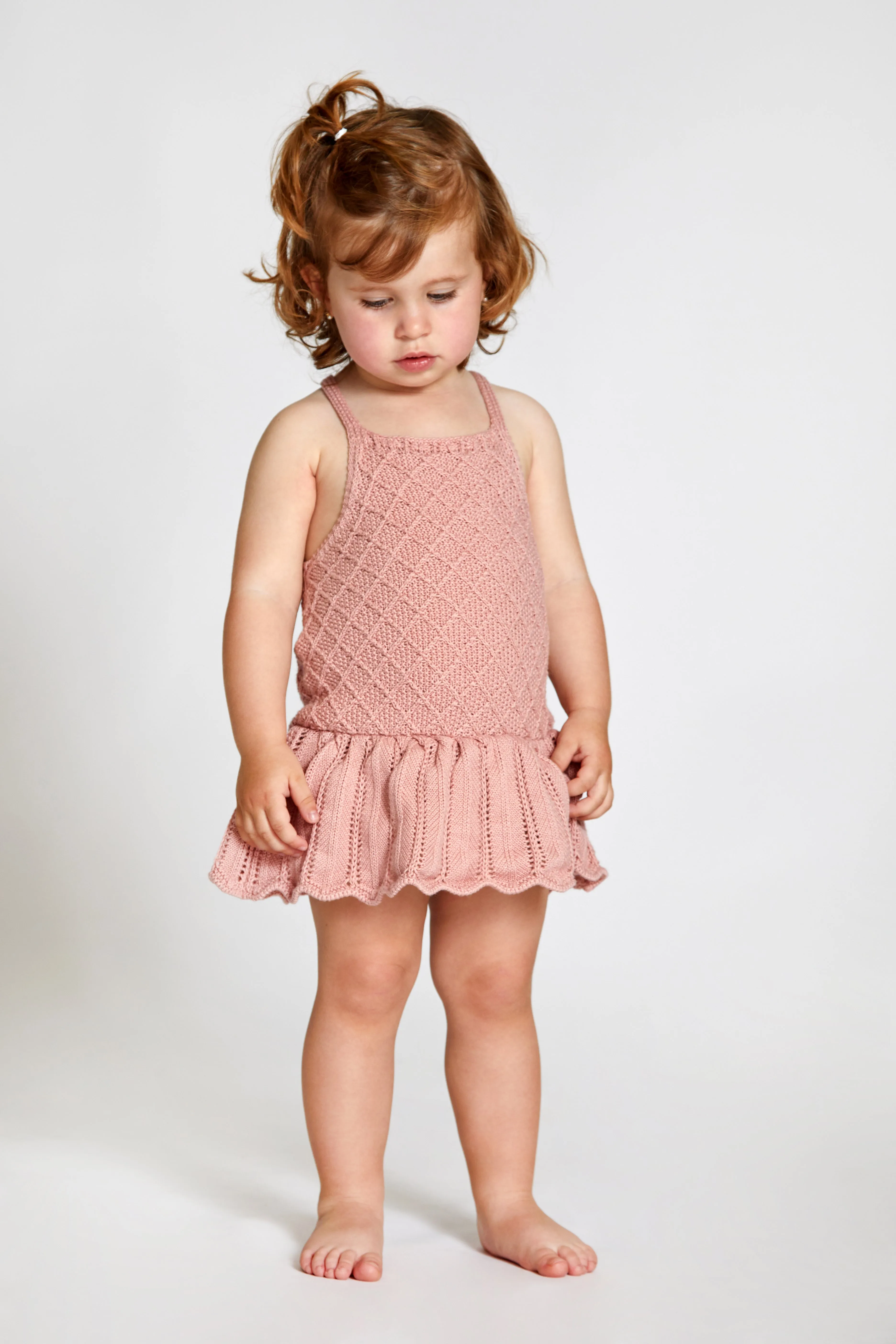 Pink Knit Skirt Romper