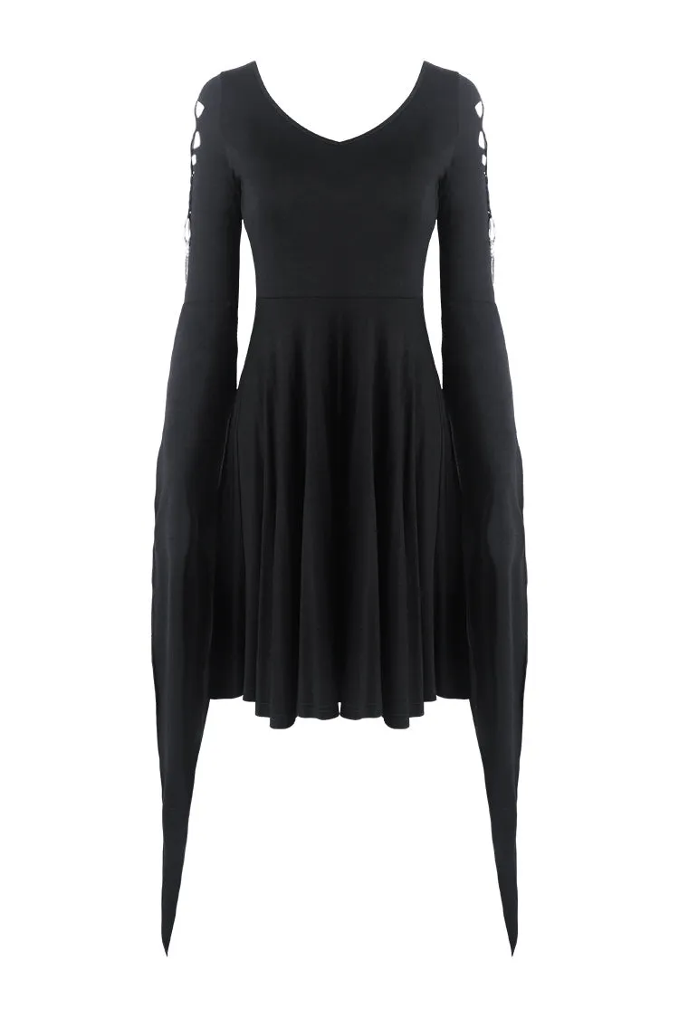 Punk dress with long hooked flower sleeves DW252