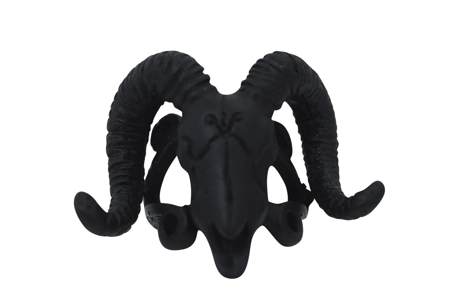 Restyle Gothic Jewelry skull ram and Arsenic Symbol Gothic Occult Ring