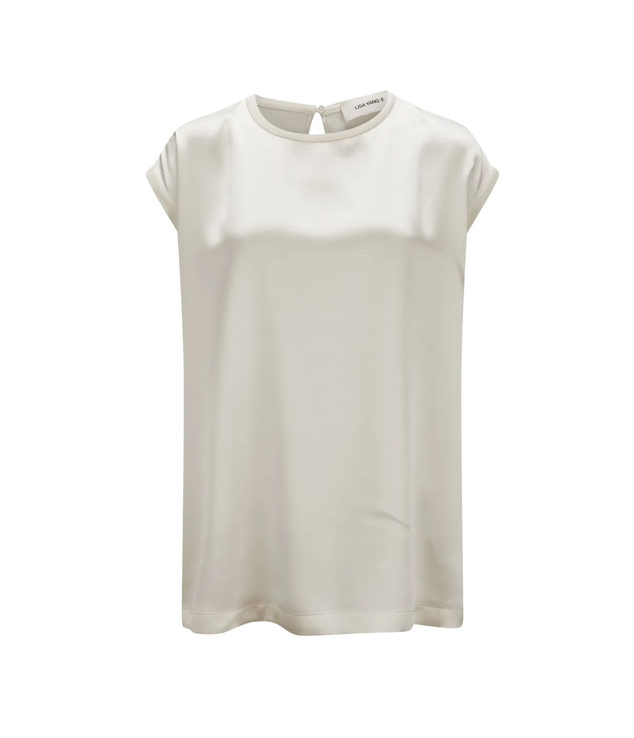 Round Neck Sleeveless Top in Champagne
