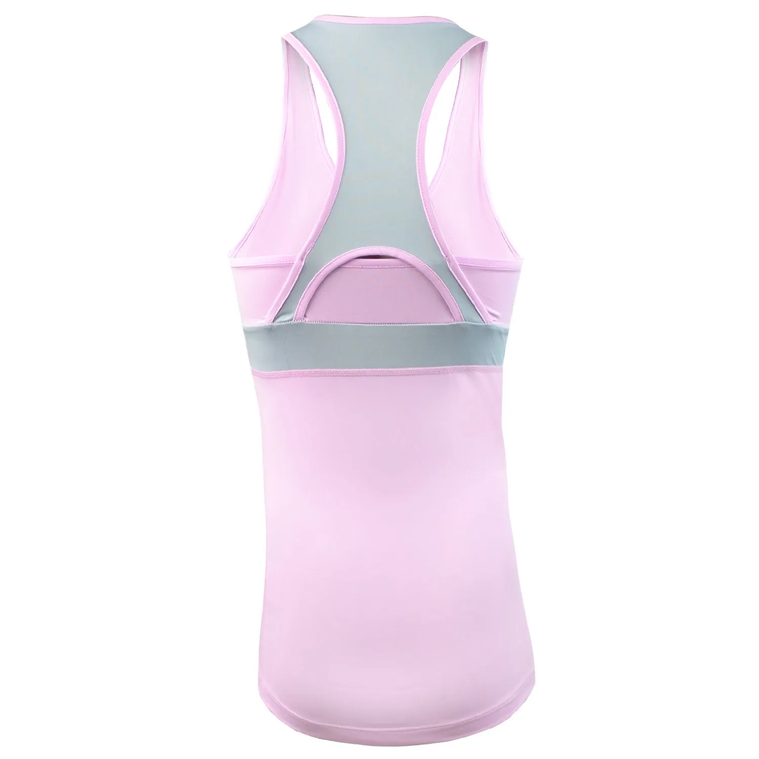 RunFlyte Women's Chakra II Tank Top - Fitted - Moisture Wicking - Light Pink/Grey