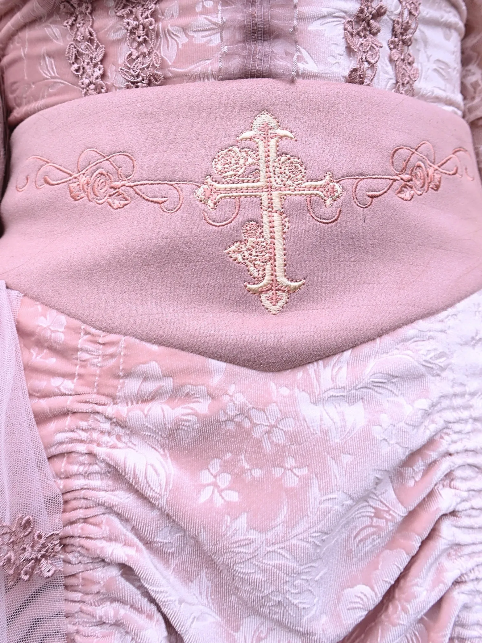 Sakura Dream Velvet Corset Top With Sleeves