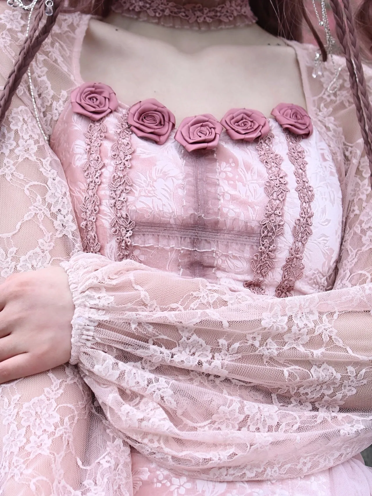 Sakura Dusk 3D Rose Corset top set