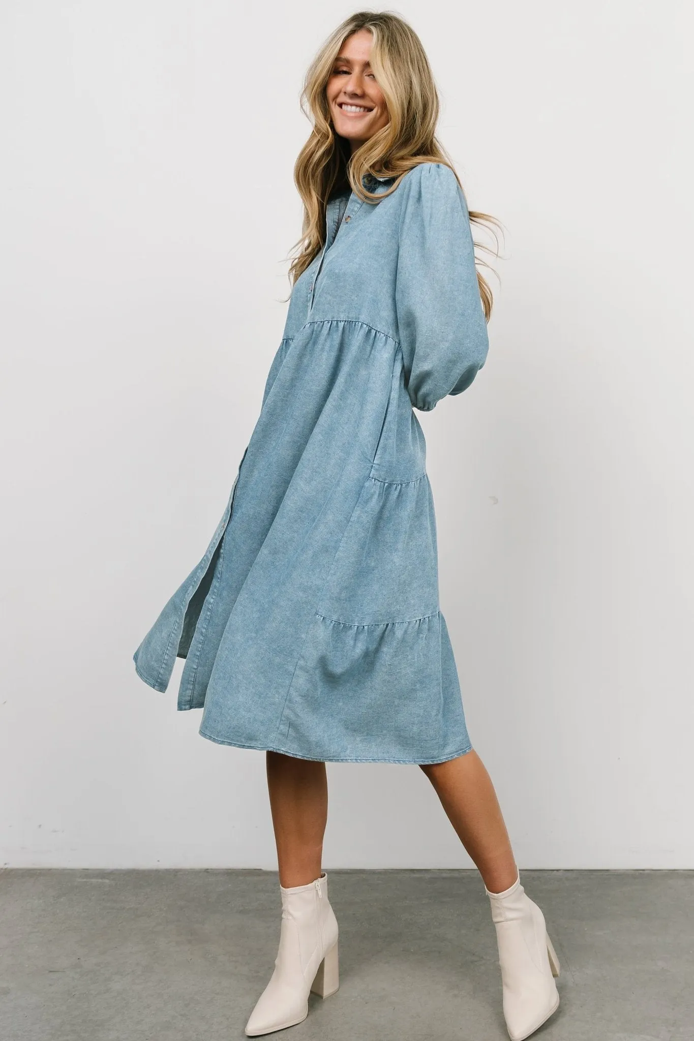 Sari Babydoll Dress | Chambray