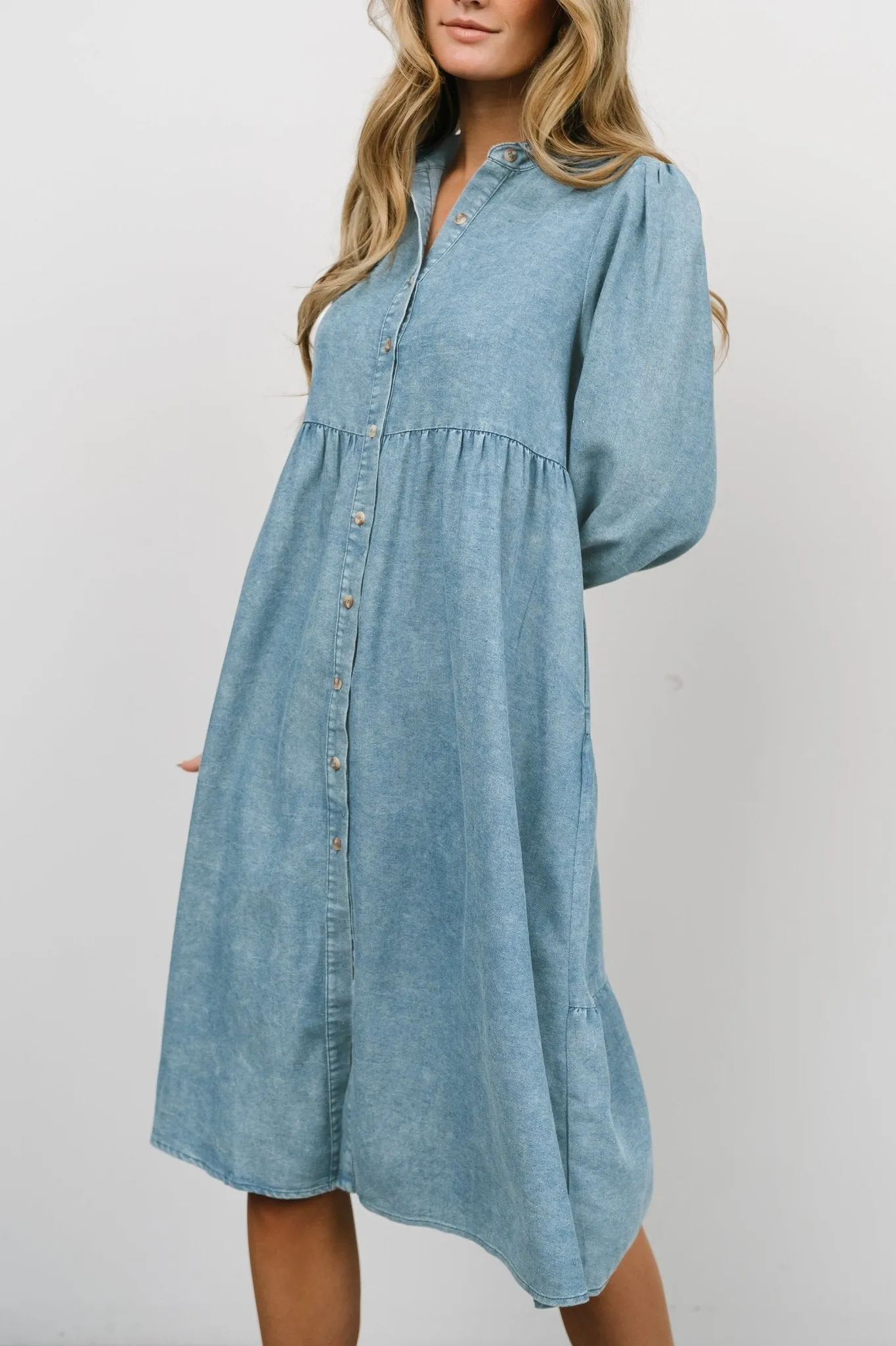 Sari Babydoll Dress | Chambray
