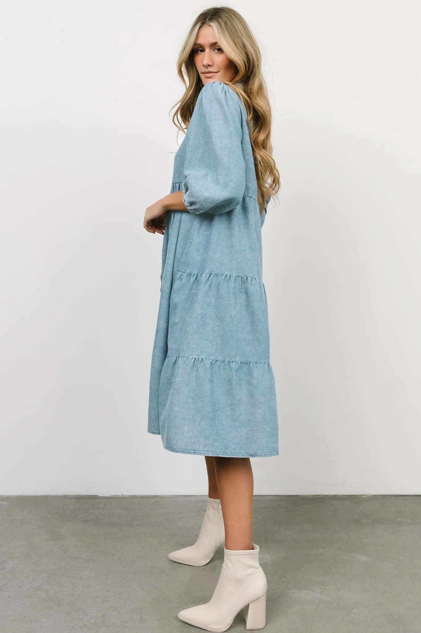 Sari Babydoll Dress | Chambray